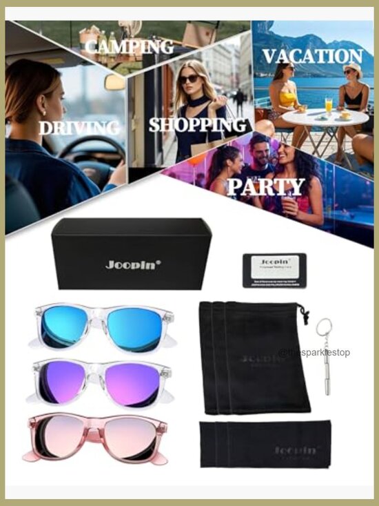 Polarized UV Protection Square Sunglasses 3 Pack Unisex main image 6